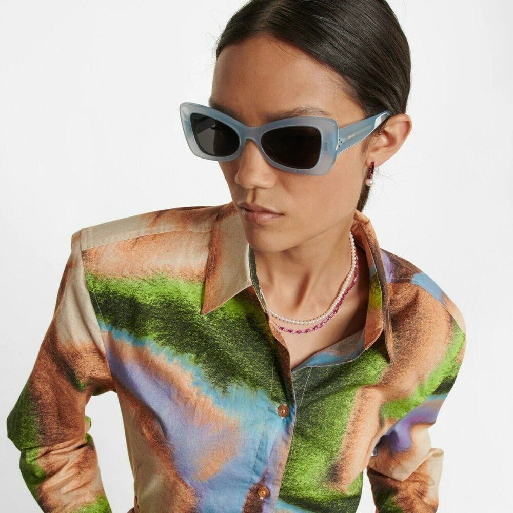 NEW Celine CL40236I 84A CELINE 3 DOTS Blue Grey Women Sunglasses - Picture 3 of 13